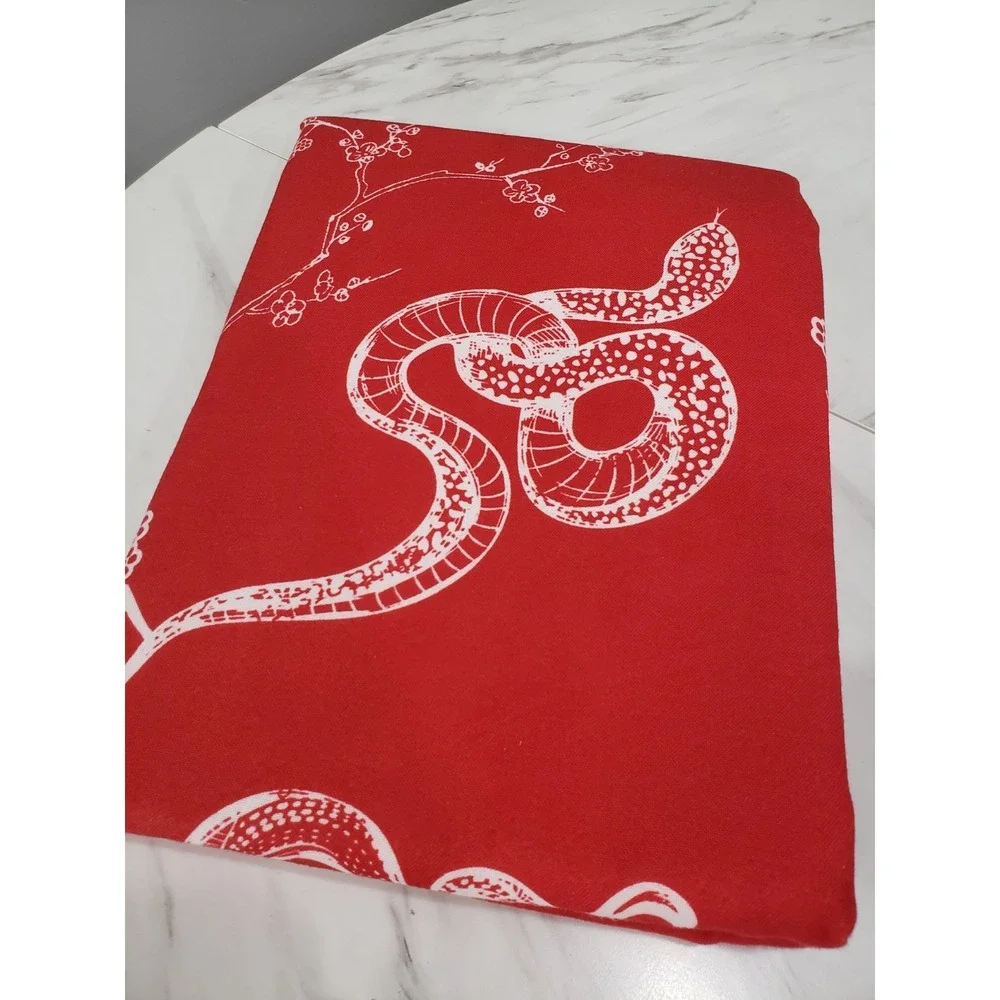 NEVER USED SNAKE CHERRY BLOSSOMS TABLECLOTH OBLONG‎ ASIAN CHINESE ORIENTAL DECOR